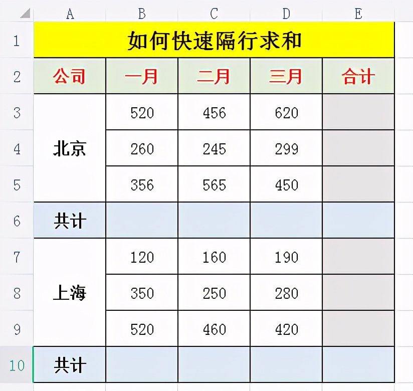 Excel中快速隔行求和，只需两步就搞定