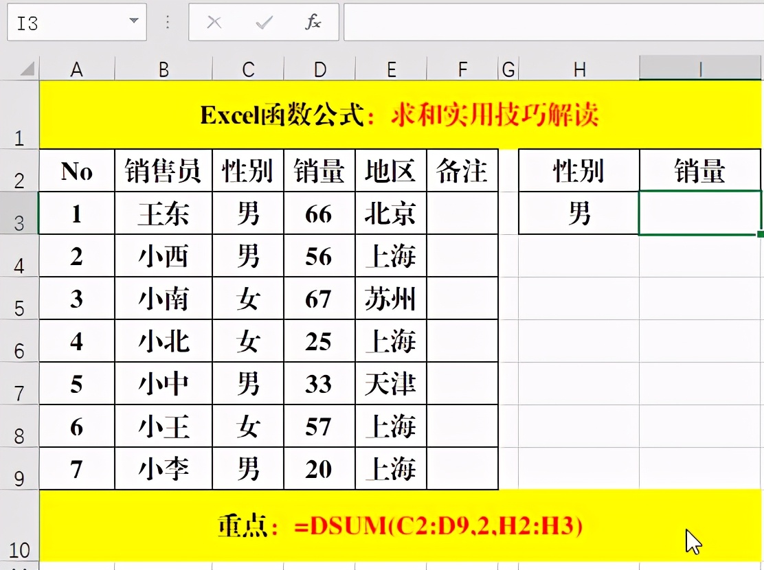 Excel中都有哪些求和函数，应该如何使用？
