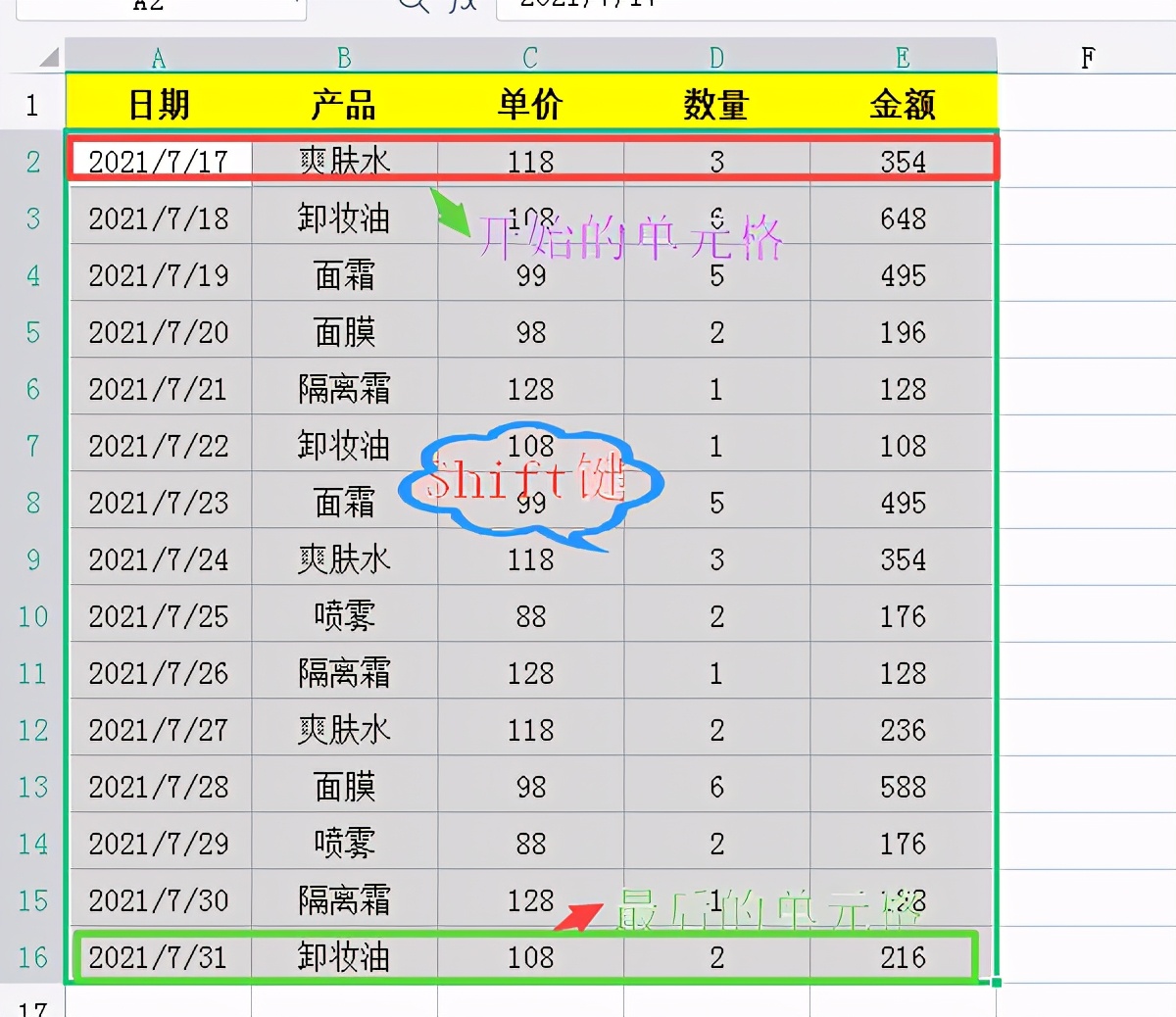 Excel中超实用的Shift快捷键技巧分享
