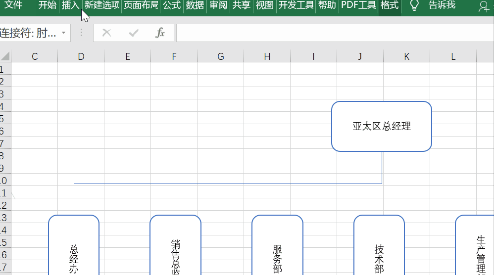 如何在Excel中画组织架构图