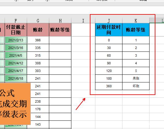 Excel中如何用公式计算应收账款的账龄及账龄等级？