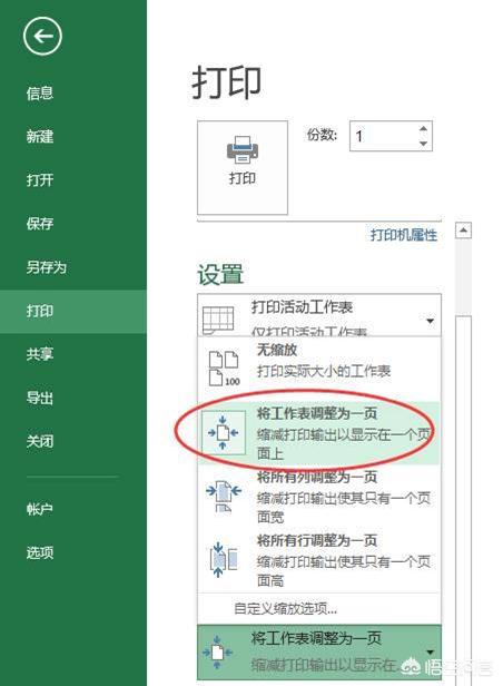 如何快速使Excel表格打印在一张纸上？