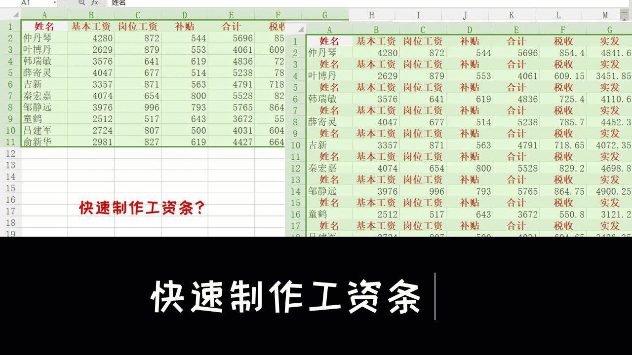 如何利用Excel制作高大上的工资条？