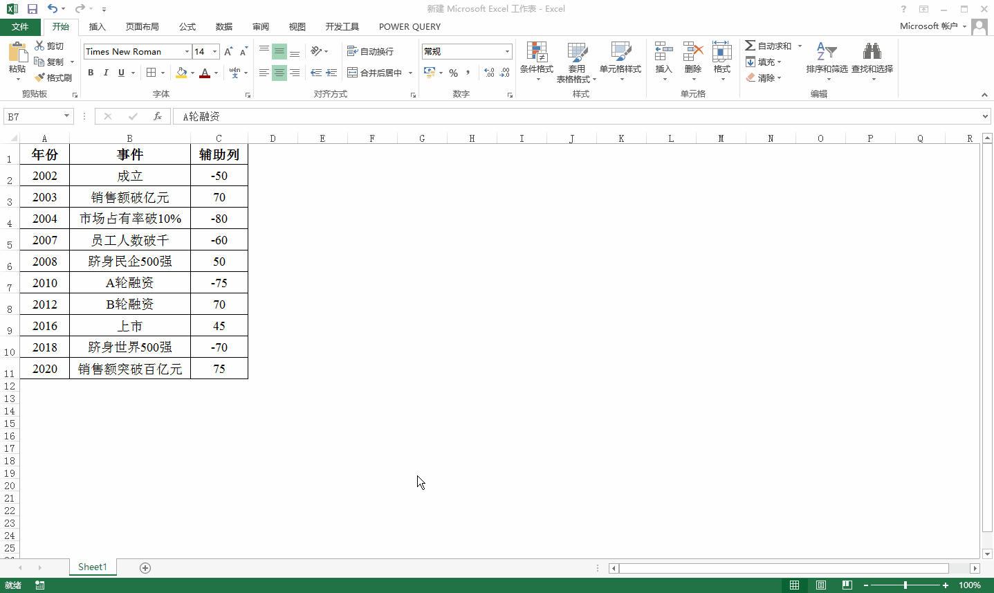 Excel还可以制作纵向的公司大事件时间轴,教你一分钟轻松搞定！