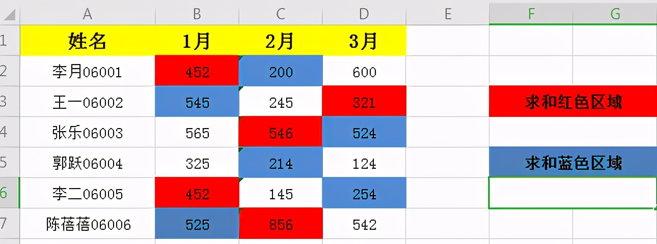 怎样将相同背景颜色的Excel单元格数值进行求和？
