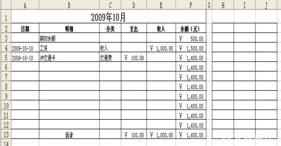手把手教你如何做EXCEL记账表格