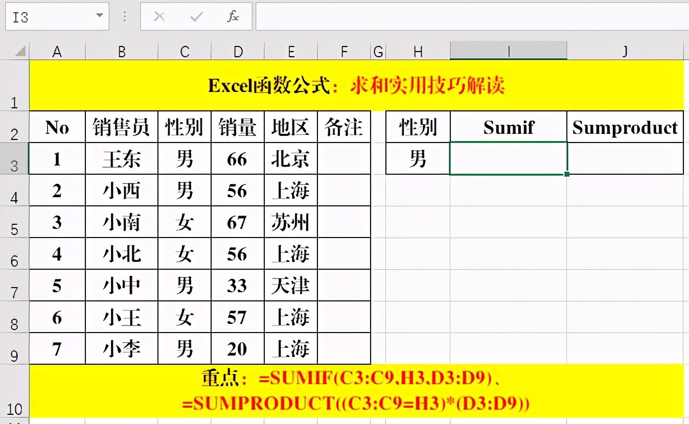 Excel中都有哪些求和函数，应该如何使用？