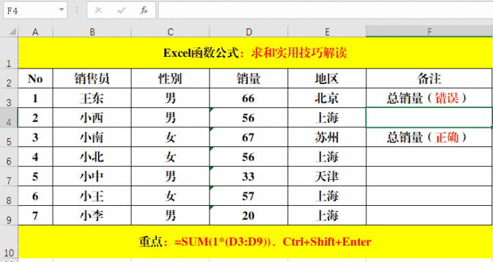 Excel中都有哪些求和函数，应该如何使用？