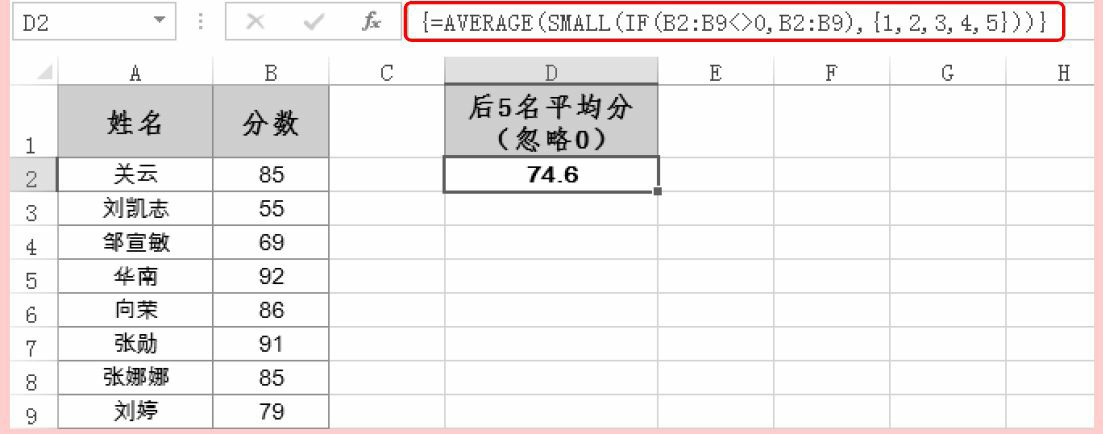 Excel中统计函数SMALL用法和实例教程