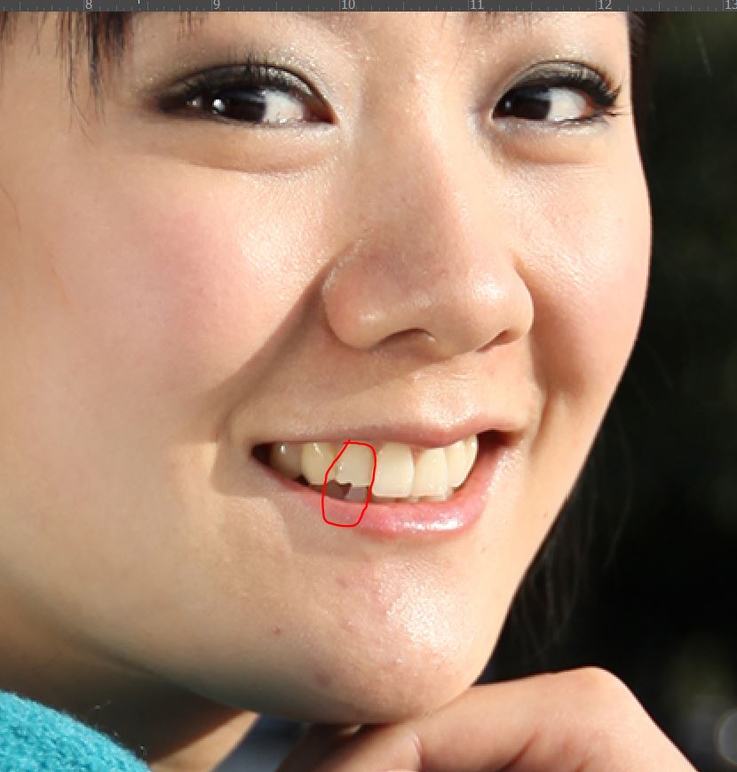 PS人像修图如何将牙齿修整齐和美白牙齿？
