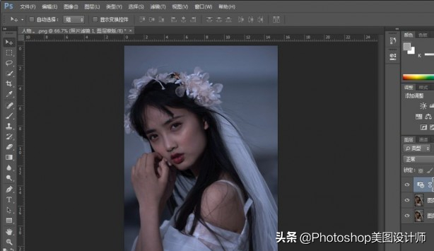 ps调色怎么调出清新的冷色调效果