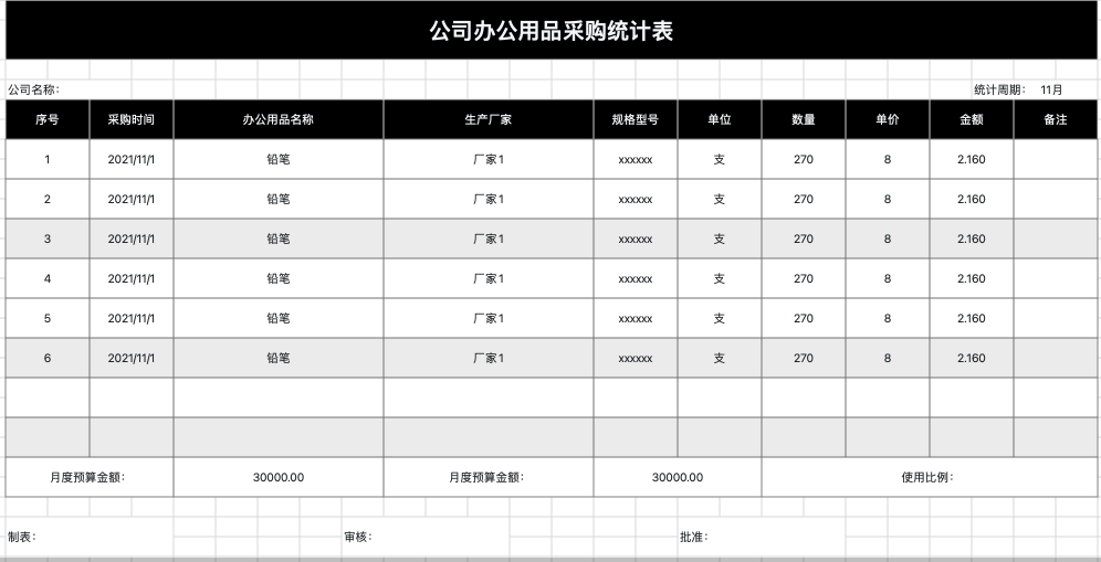 超实用!四款Excel采购清单模板免费下载推荐-天天办公网