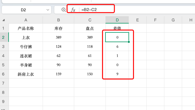 不会比对两列数据?学会这4个Excel技巧,库存差异一键查!-天天办公网