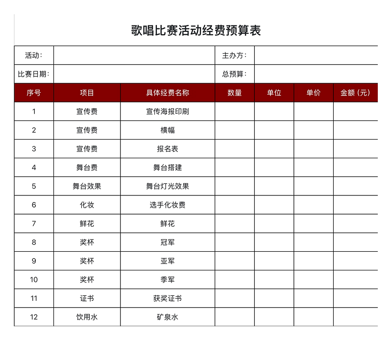预算太杂乱?试试这4个Excel费用清单模版,数据一目了然!-天天办公网
