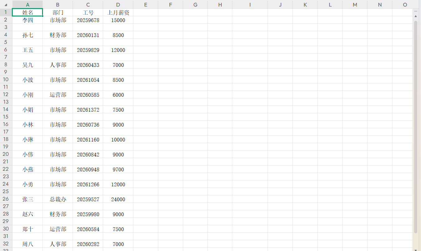 干货!WPS表格批量给数据添加空白行的技巧-天天办公网