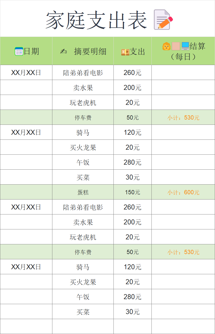 拒绝糊涂账！家庭支出/理财/流水账模板，一键套用清晰报表-天天办公网