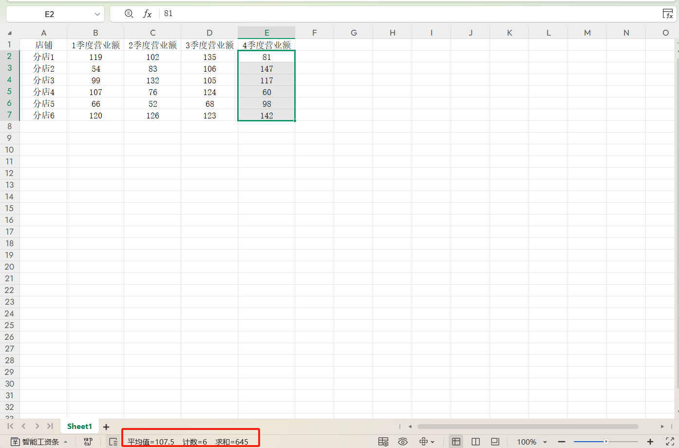 Excel快速查看选中数据最大最小平均值的技巧-天天办公网