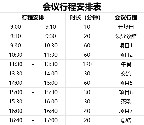 Excel会议行程安排表制作技巧分享(文末附会议相关Excel模板)-天天办公网
