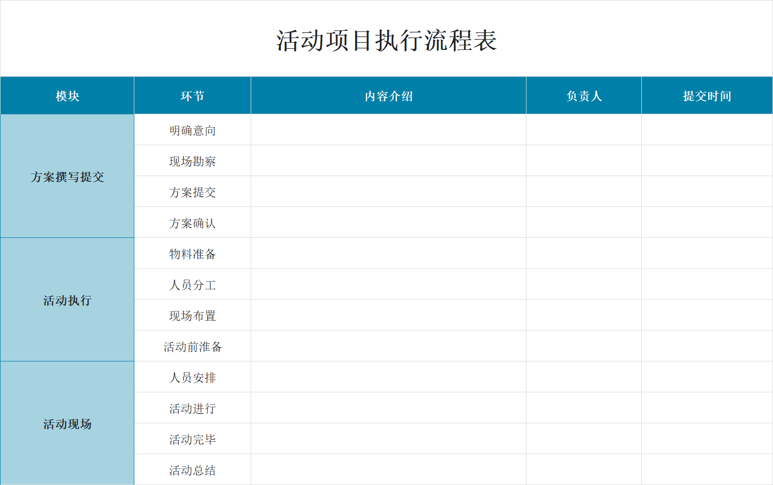 项目经理都在用的项目执行流程表，从计划到复盘全搞定！活动项目Excel模板-天天办公网