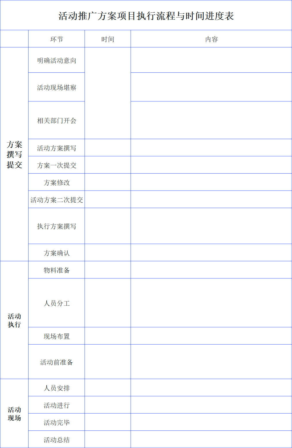 项目经理都在用的项目执行流程表，从计划到复盘全搞定！活动项目Excel模板-天天办公网