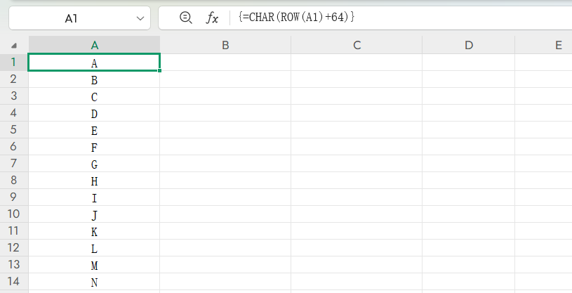 Excel序号填充教程：用CHAR函数批量制作大小写字母序列-天天办公网