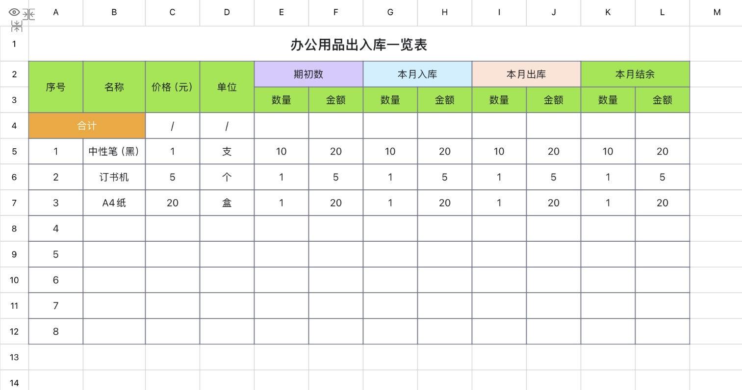 行政必备:办公用品领用登记表Excel模板(自动统计库存)-天天办公网
