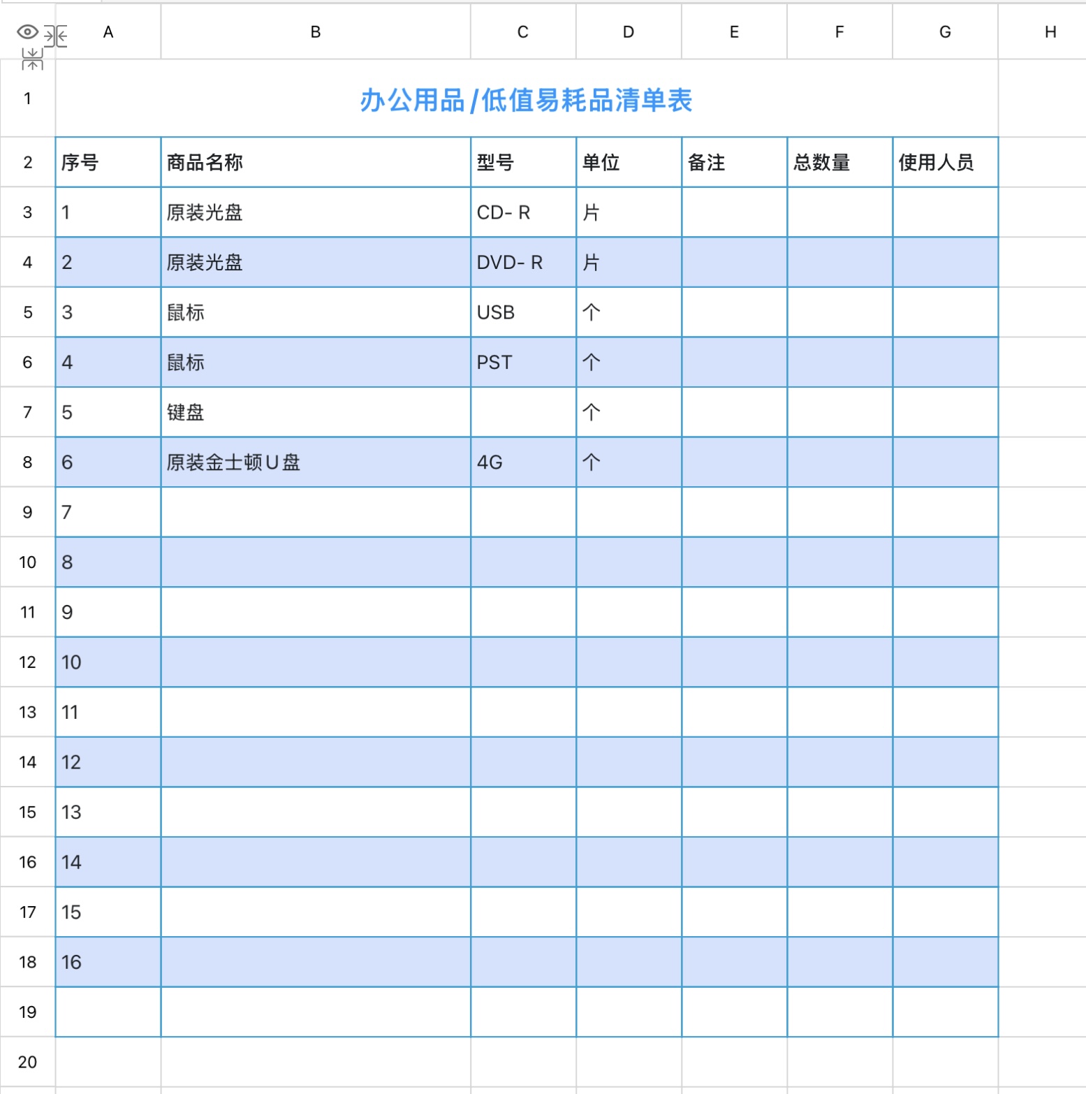 行政必备:办公用品领用登记表Excel模板(自动统计库存)-天天办公网