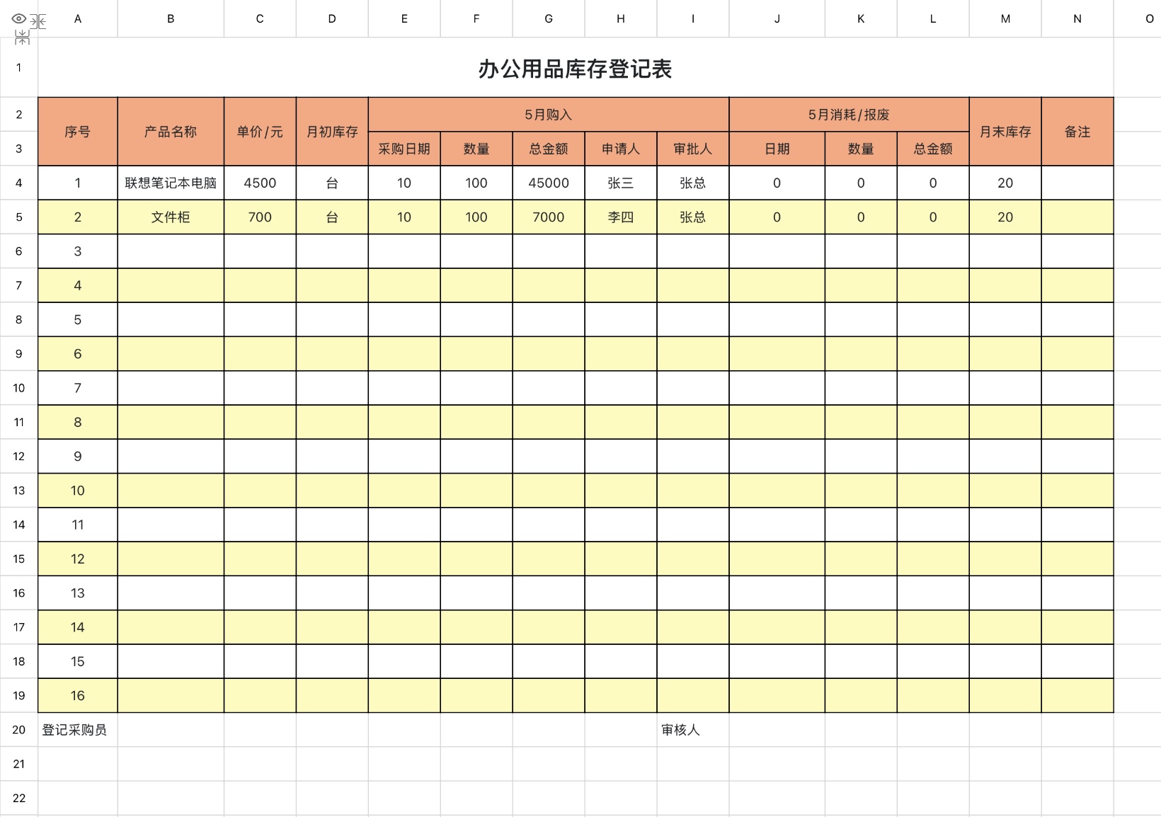 行政必备:办公用品领用登记表Excel模板(自动统计库存)-天天办公网
