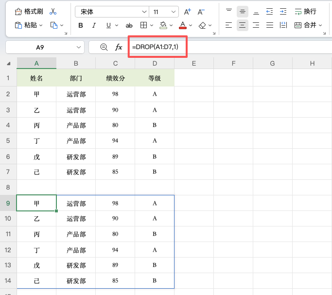 扔掉表格里的多余行列，这个Excel函数最简单-天天办公网