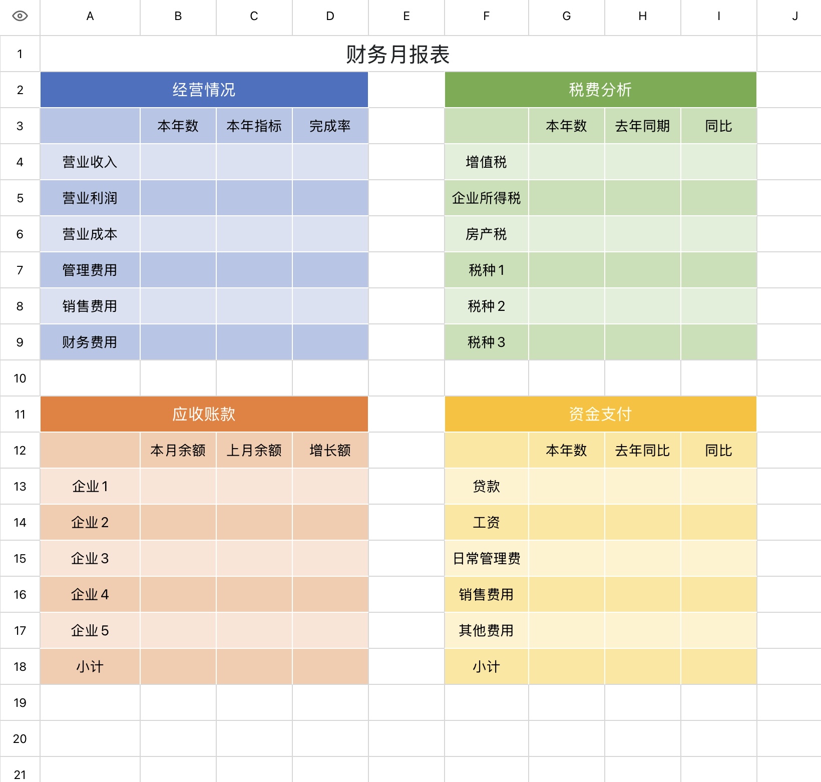 5 个excel月报模版推荐,行政财务岗位月度汇报表格合集-天天办公网
