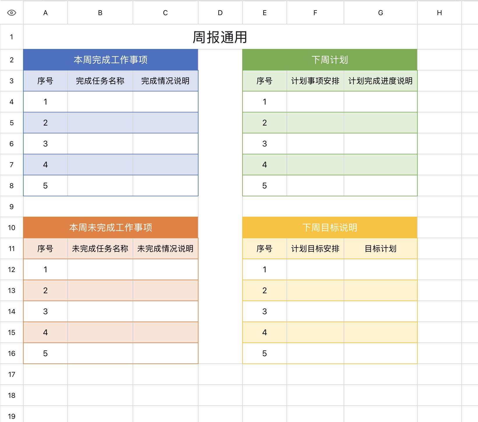 实用excel周报模版推荐，提升每周工作总结与规划效率-天天办公网